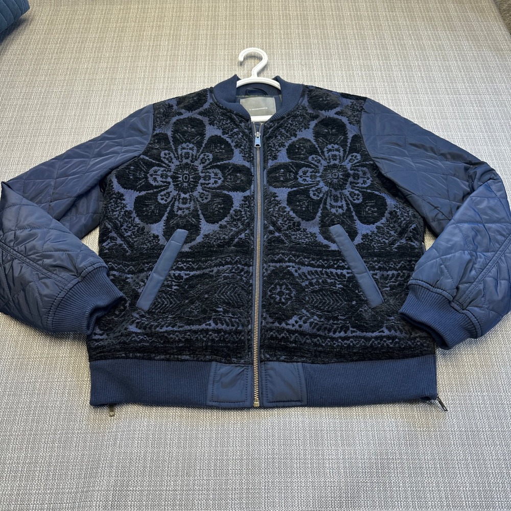 Anthropologie Clemence Floral Quilted Bomber Medium Jacket Tapestry Velvet